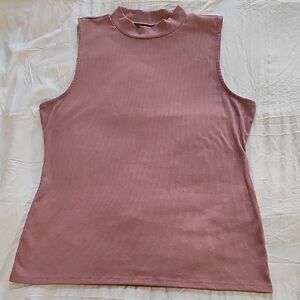 LOFT Mauve Mock Neck Tank Top